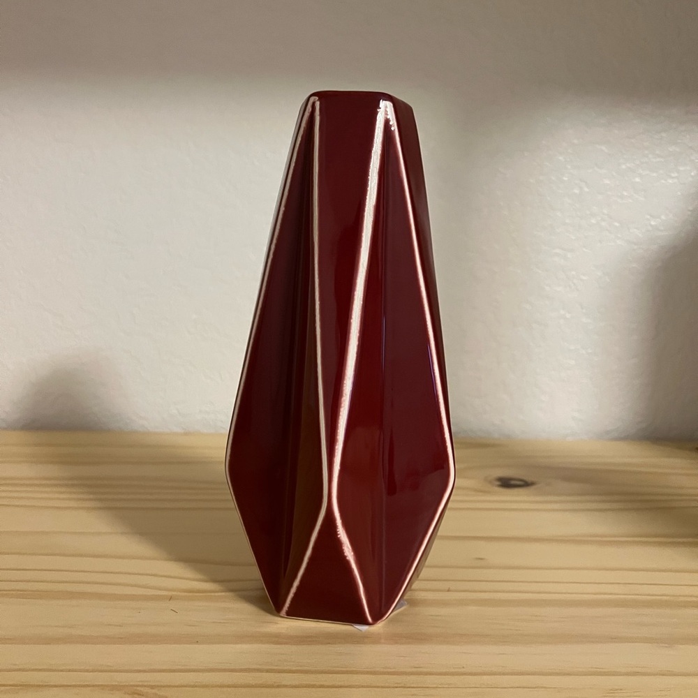 Red vase for home decor